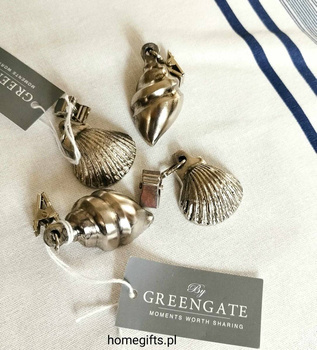 Greengate Obciążniki do obrusów Tablecloth weight silver komplet 4szt matowe aluminium kolor srebrny