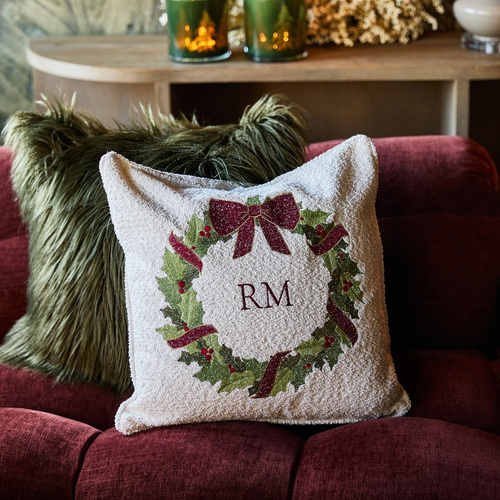 Riviera Maison Poszewka świąteczna na poduszkę Christmas Wreath Pillow Cover 50x50 cm 