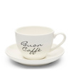 Riviera maison Filiżanka porcelanowa ze spodkiem do kawy Buon Caffè Cup & Saucer 200ml