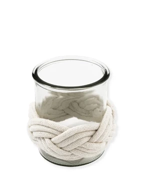 Greengate Lampion szklany Hurricane clear with rope medium średni13x10cm