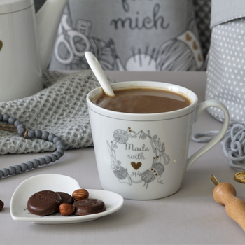 Kubek Porcelanowy Krasilnikoff  Made with love biały H9cm 350ml