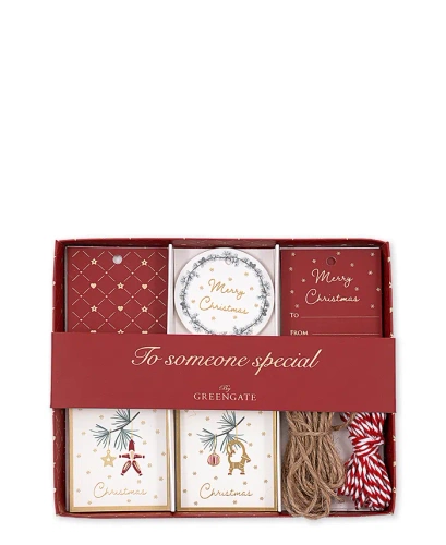 Zestaw świąteczny do pakowania prezentów Greengate Gift tag box Juana white 25 szt