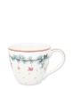 Kubek świąteczny porcelanowy Greengate Mug Juana wpite 9x10cm kolor biały 300ml 