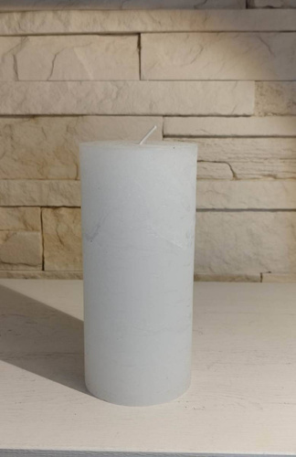 Świeca dekoracyjna walec Rustic biała 15x7cm czas palenia około 70h