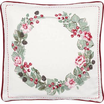 Poszewka na poduszkę Scarlet white wreath Greengate 40x40 cm bawełniana