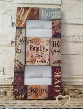 Ramka Family na dwa zdjęcia 9x13cm do powieszenia na ścianie 20x40cm