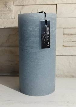 Świeca dekoracyjna walec Rustic kolor gołębi 20x10cm czas palenia około 170h