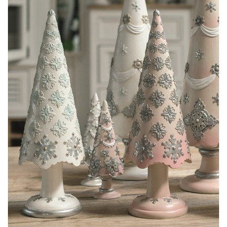 Choinka dekoracyjna, Luna, Belldeco, 12,2x12,2x40,5cm, krem, turkus, polistyren.