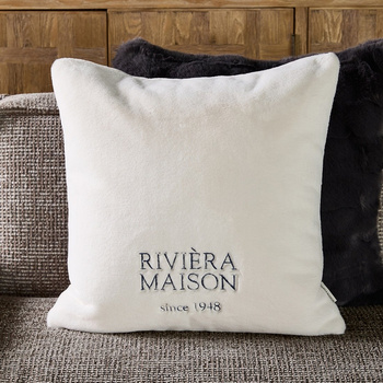 Riviera Maison Poszewka na poduszkę Morillon Faux Fur PillowCover 50x50 kolor biały