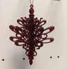 Zawieszka na choinkę Burgundy 13x9,5 ciemny fiolet brokat plastik