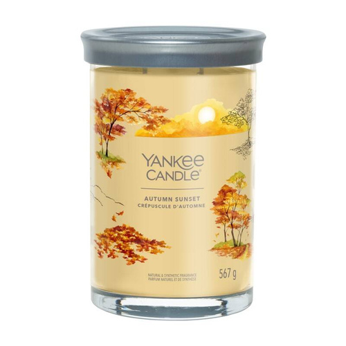 Yankee Candle Signature Świeca zapachowa Autumn Sunset Jesienny Zachód Słońca duży tumbler 567g dwa knoty wosk sojowy