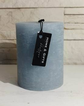 Świeca dekoracyjna walec Rustic kolor gołębi 13x10cm czas palenia około 100h