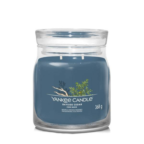 Yankee Candle Signature Świeca zapachowa Bayside Cedar słoik średni 368g dwa knoty wosk sojowy