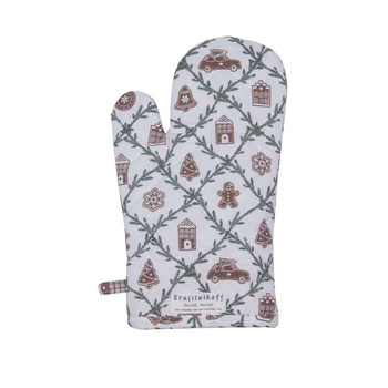 Rękawica kuchenna świąteczna pierniczki Gingerbread Diagonal Krasilnikoff Danish Design 29x18cm 100% bawełna