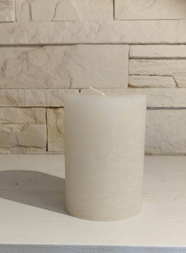 Świeca dekoracyjna walec Rustic krem 10x7cm czas palenia około 45h