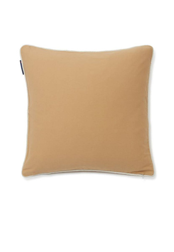 Lexington Poszewka na poduszkę Logo Organic Cotton Twill Pillow Cover bawełna 50x50cm beż/biały