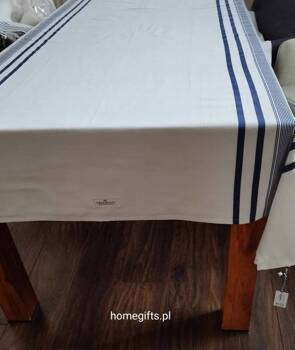Greengate Obrus bawełniany Glance 145x350cm Tablecloth Glance blue kolory biały i granat