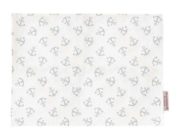 Krasilnikoff, mata bawełniana, kotwiczki, biała, 35 x 48 cm.