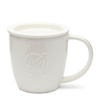 Riviera Maison Kubek porcelanowy z przykrywką Classic RM Mug With Tea Tip 9,5x9,5cm kolor śmietanowe bieli 400ml