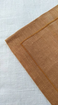 Bieżnik lniany 50x135cm ciemny miód 100% len