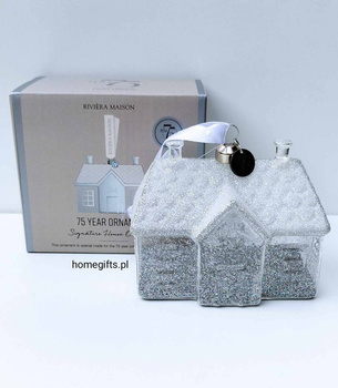 Riviera Maison Bombka szklana Domek RM Signature House Ornament 10,5x6,5x8,5cm