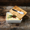 Riviera Maison Maselniczka z nożykiem Finest Quality Butter Dish porcelana drewno 16,5x11x5,5cm