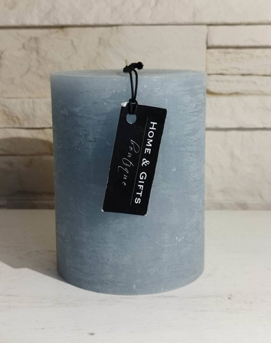 Świeca dekoracyjna walec Rustic kolor gołębi 13x10cm czas palenia około 100h
