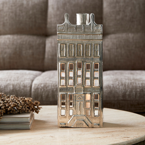 Riviera Maison Świecznik metalowy kamieniczka RM Canal House Votive L H: 40cm x W: 10cm x L: 15cm