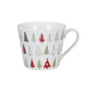 Kubek świąteczny kolorowe choinki Funky Trees Krasilnikoff Danish Design porcelana kolor biały/czerwony/zielony/szary 350ml
