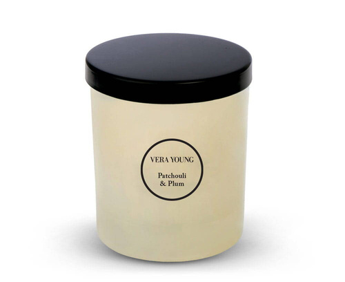 Świeca sojowa zapachowa Vera Young Dandy - Plum & Patchouli 1 knot bawełniany 220g czas palenia około 55h
