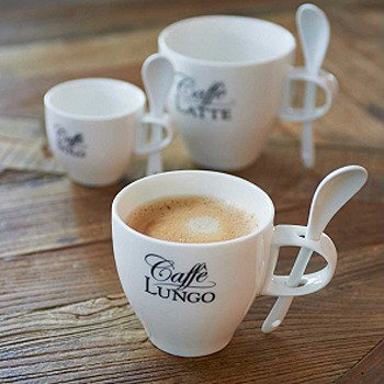 Riviera Maison Classic Caffe LUNGO kubek porcelanowy biały 8,5 x 8 cm