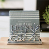 Serwetnik aluminiowy Riviera Maison Let's Eat Napkin Holder 19x6,5x12cm srebrny.