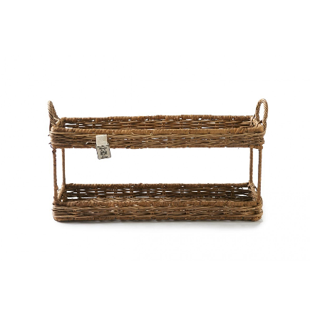 Riviera Maison, podwójna półka rattanowa Ma Maison Double Tray S, 12x23x40cm