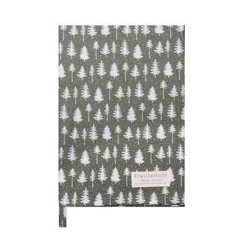 Ręcznik kuchenny świąteczny Christmas Forest kolor oliwkowa zieleń 50x70cm 100% bawełna