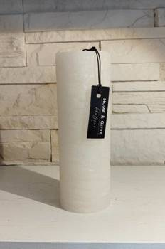 Świeca dekoracyjna walec Rustic krem 20x7cm czas palenia około 90h