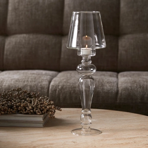 Riviera Maison Świecznik szklany Alain Candle Holder H: 43cm x Ø: 14cm