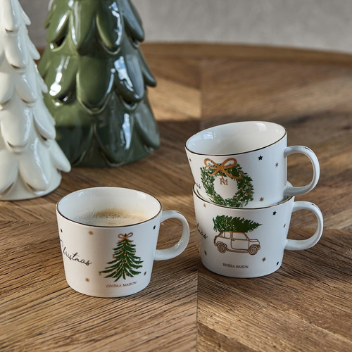 Riviera Maison Kubek świąteczny porcelanowy Have A Wonderful Christmas Mug  7x12cm  250ml