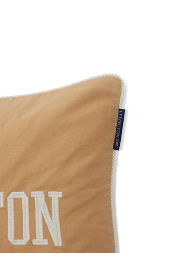 Lexington Poszewka na poduszkę Logo Organic Cotton Twill Pillow Cover bawełna 50x50cm beż/biały