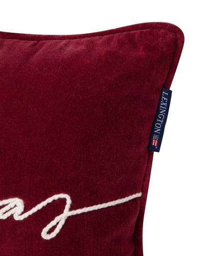 Lexington Poduszka Christmas Cotton Velvet pillow Red 30x50cm bordo zawiera wypełnienie 100% bawełna
