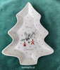 Miseczka świąteczna choinka Greengate Tree plate Juana white medium kolor biały 22x18,5cm porcelana