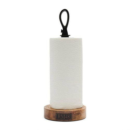 Riviera Maison Stojak na ręcznik papierowy Bedford Kitchen Roll Holder 35x14 czarny drewno metal