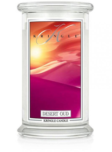 Kringle Candle świeca zapachowa Desert Oud duża 623g z 2 knotami wosk sojowy