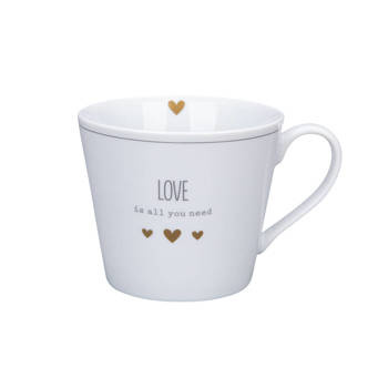 Krasilnikoff Kubek porcelanowy Love is All you need biały H9cm 400ml