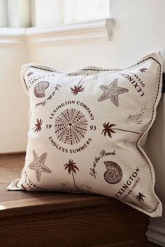 Lexington Poszewka na poduszkę Bandana Printed Recycled Cotton Pillow Cover 50x50 cm bawełna kolor biały i brązowy
