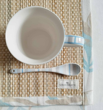 Greengate Łyżeczka porcelanowa Spoon Divia pale blue pastelowy błęki i szary beż 16cm