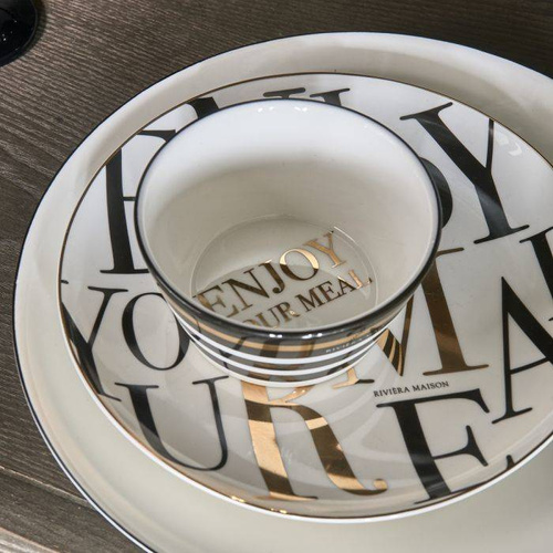 Miseczka porcelanowa Riviera Maison Enjoy Your Meal Bowl 250ml 6x10cm