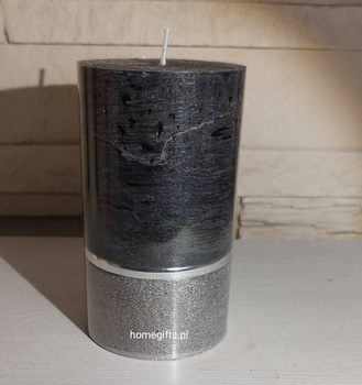 Świeca dekoracyjna Elegance walec kolor czarny 12x7cm czas palenia około 60h