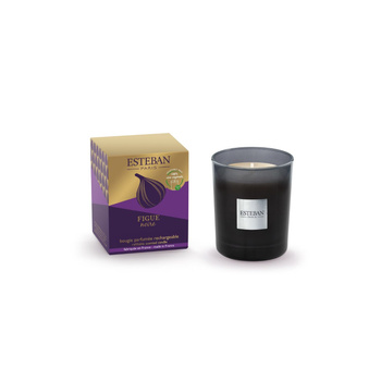 Esteban Paris Parfums świeca zapachowa w szkle Figue Noire naturalny wosk roślinny 180g
