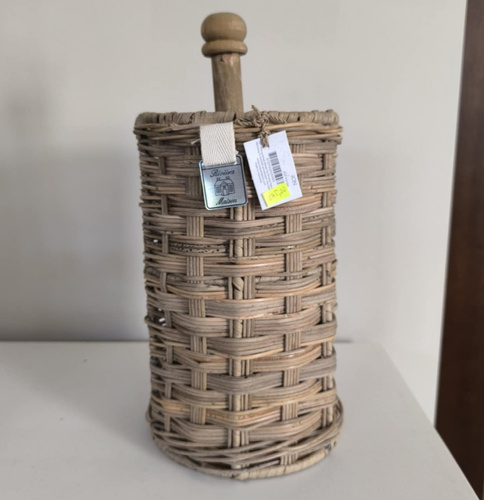Riviera Maison Stojak na ręcznik papierowy RR Weave Kitchen Roll Holder 31x14 rattan OUTLET