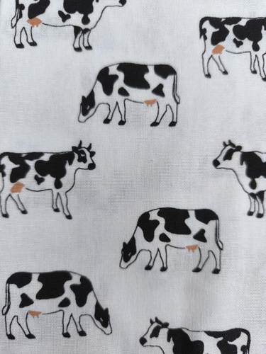 Ręcznik kuchenny z motywem Krowy Krasilnikoff Danish Design kolor czarny/ biały/różowy 50x70cm 100% bawełna